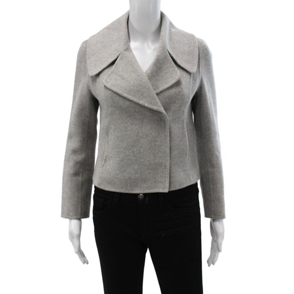 Couture Women Basic Wool Button Jacket Gray Size S